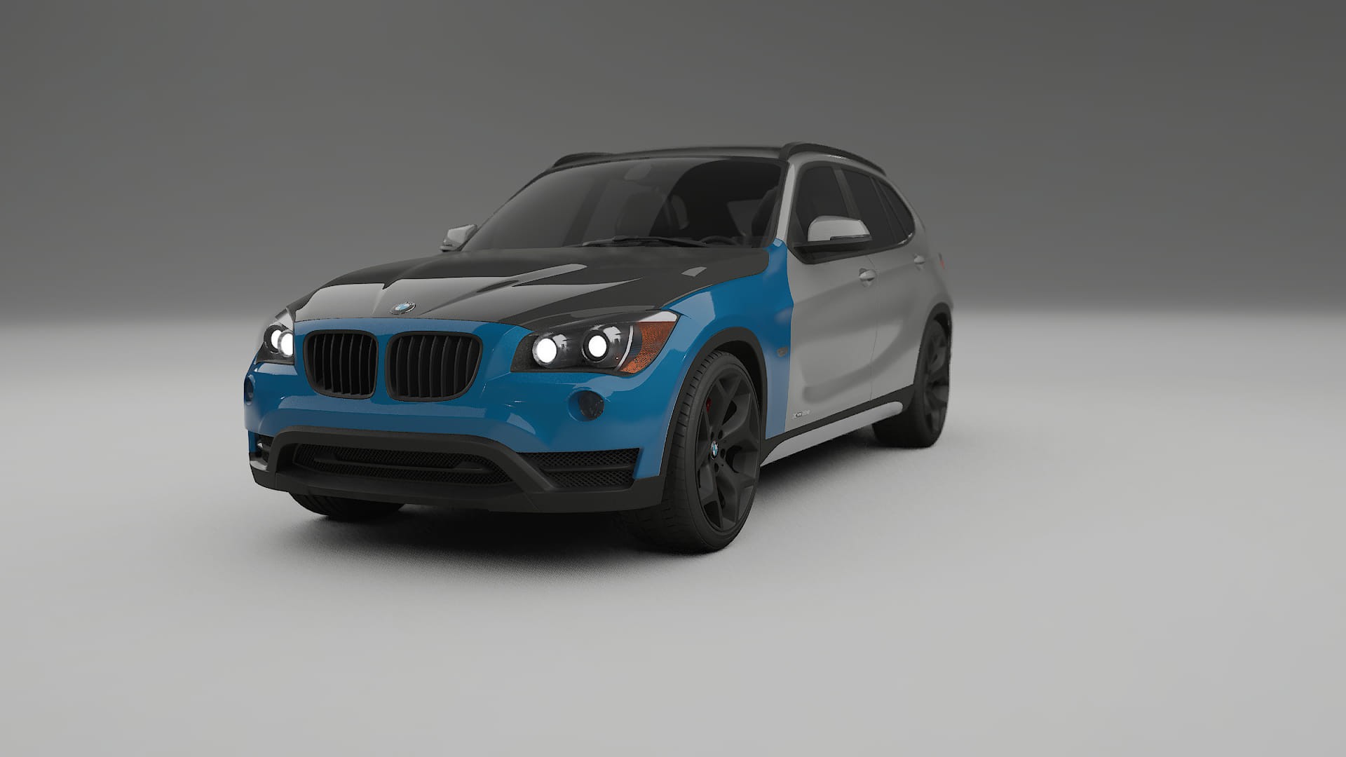 Maalinsuojakalvo BMW X1 E84 | CrystalGuard Etupuskuri-Pakkaus hiilikuitu-konepellillä