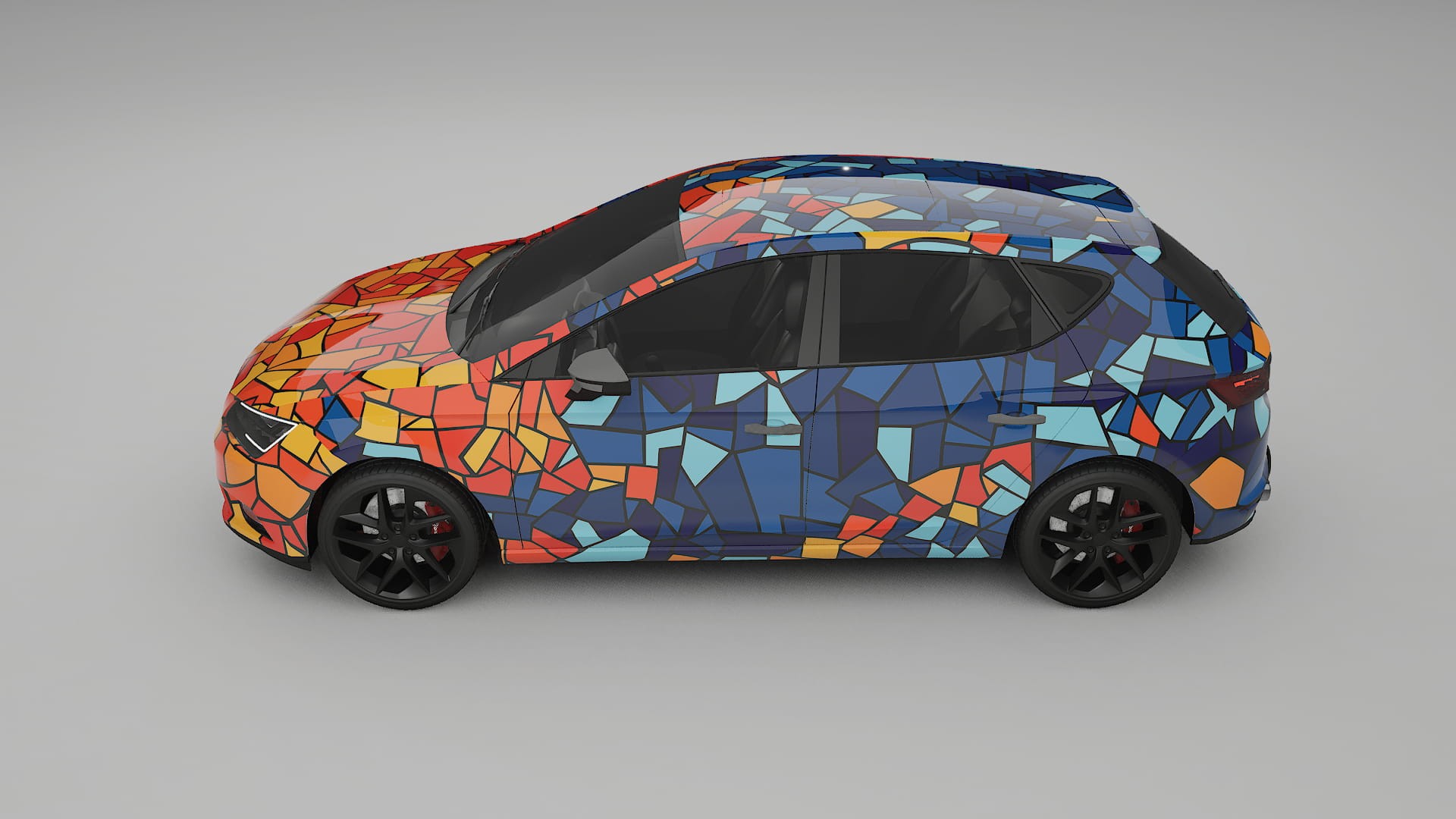 Seat Leon FR 5F BARCELONA – Suunniteltu Wrap PPF -sarja tulostettavasta polyuretaanikalvosta
