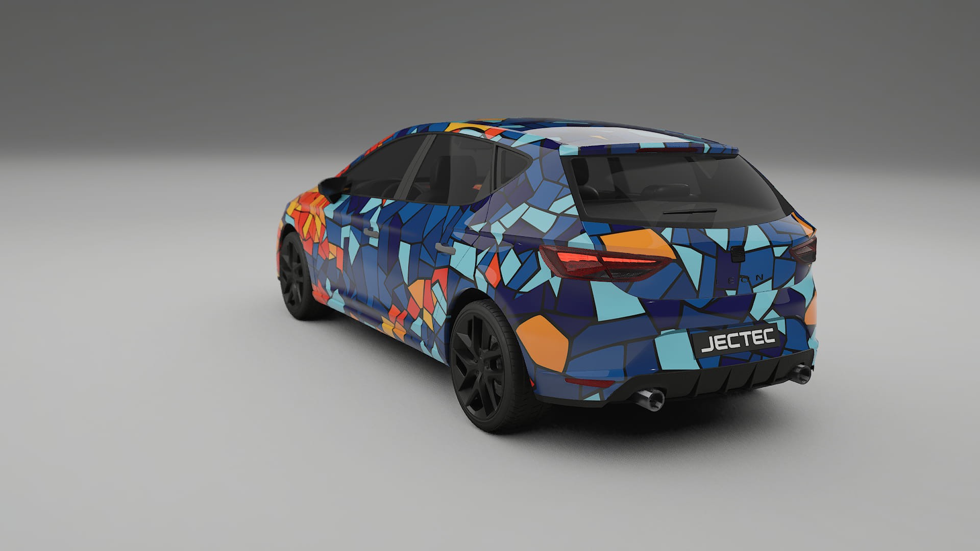 Seat Leon FR 5F BARCELONA – Suunniteltu Wrap PPF -sarja tulostettavasta polyuretaanikalvosta