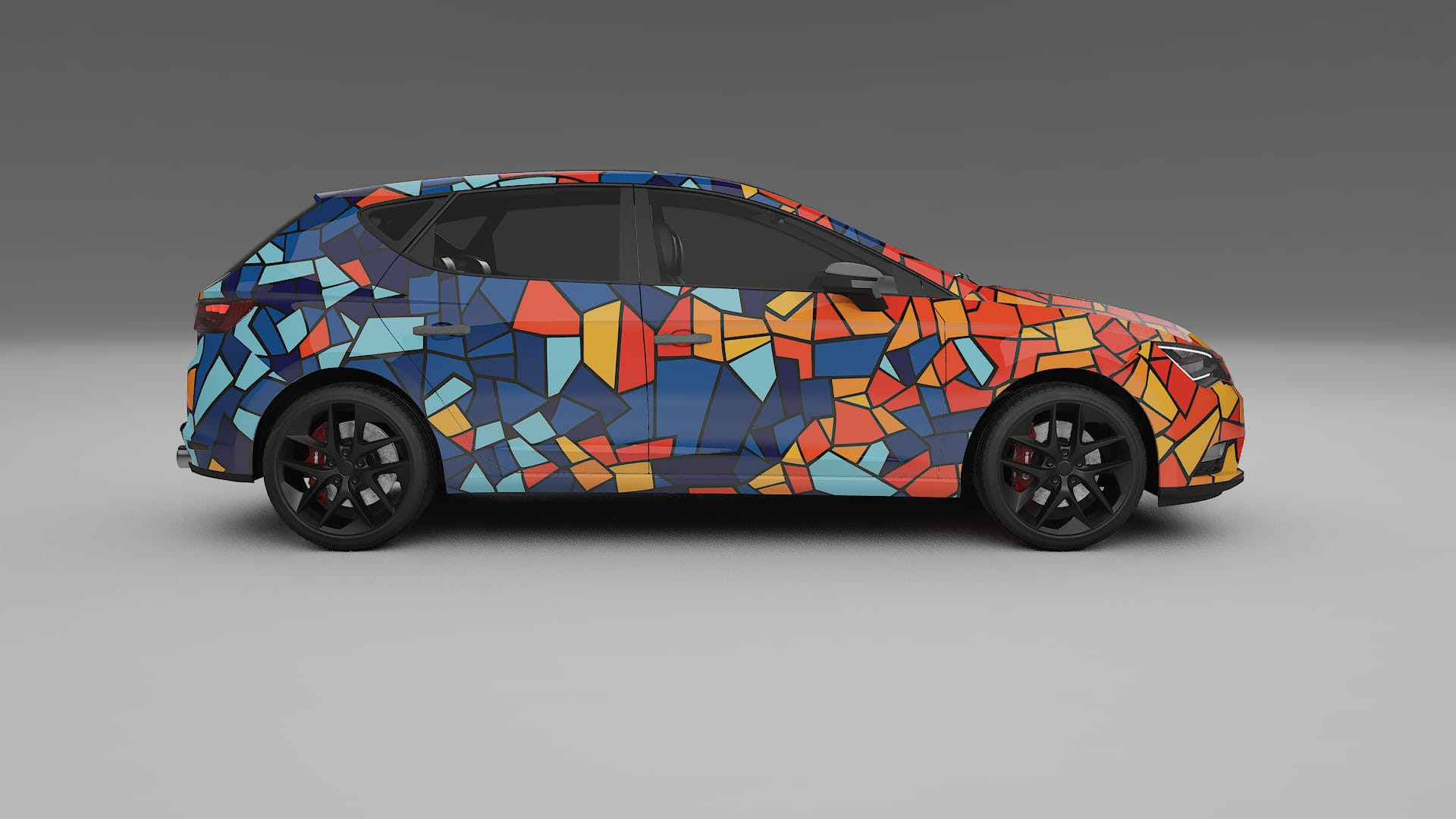 Seat Leon FR 5F BARCELONA – Suunniteltu Wrap PPF -sarja tulostettavasta polyuretaanikalvosta