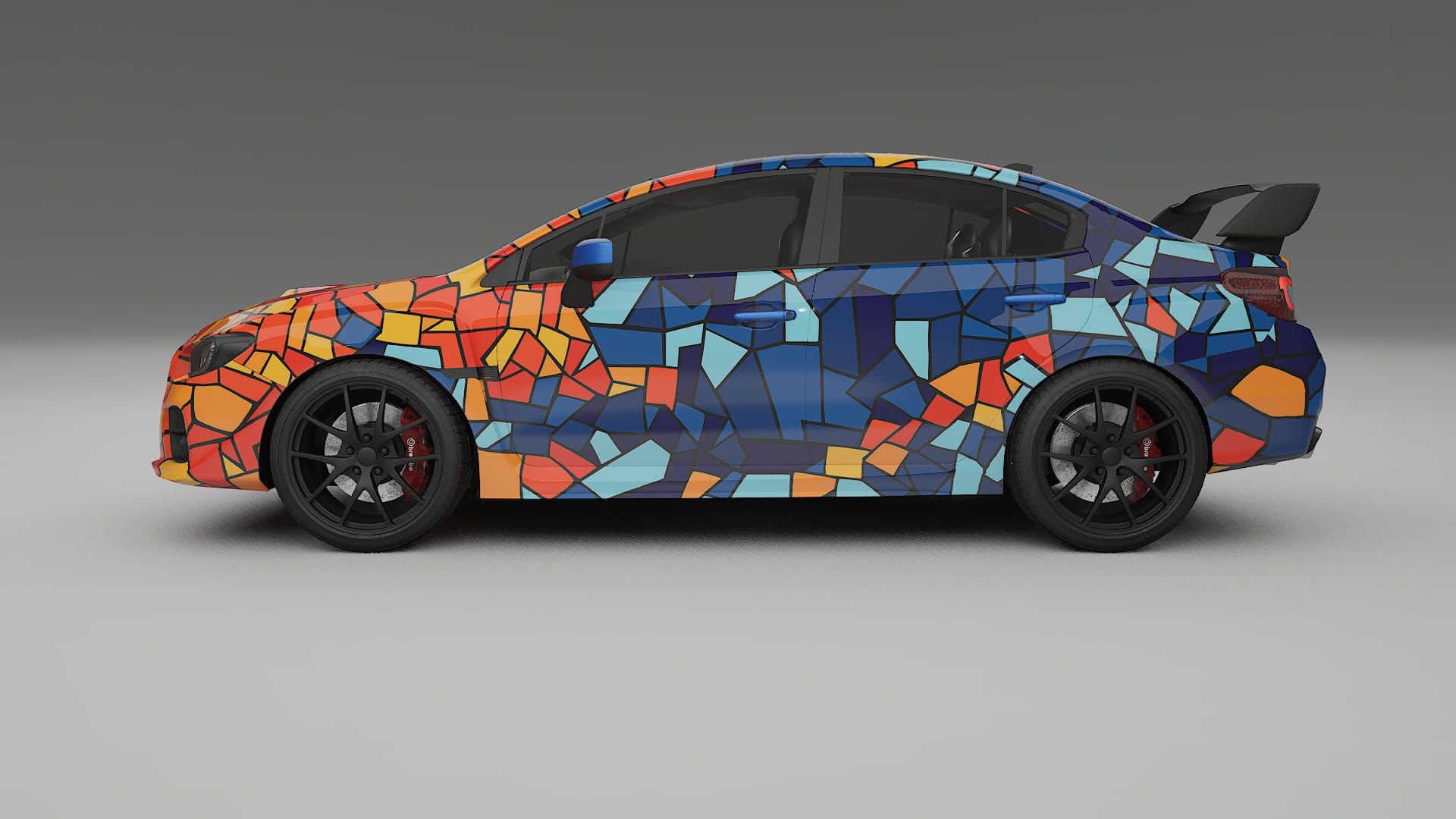 Subaru Impreza WRX Sti VA prefacelift pre-LCI BARCELONA – Suunniteltu Wrap PPF -sarja tulostettavasta polyuretaanikalvosta