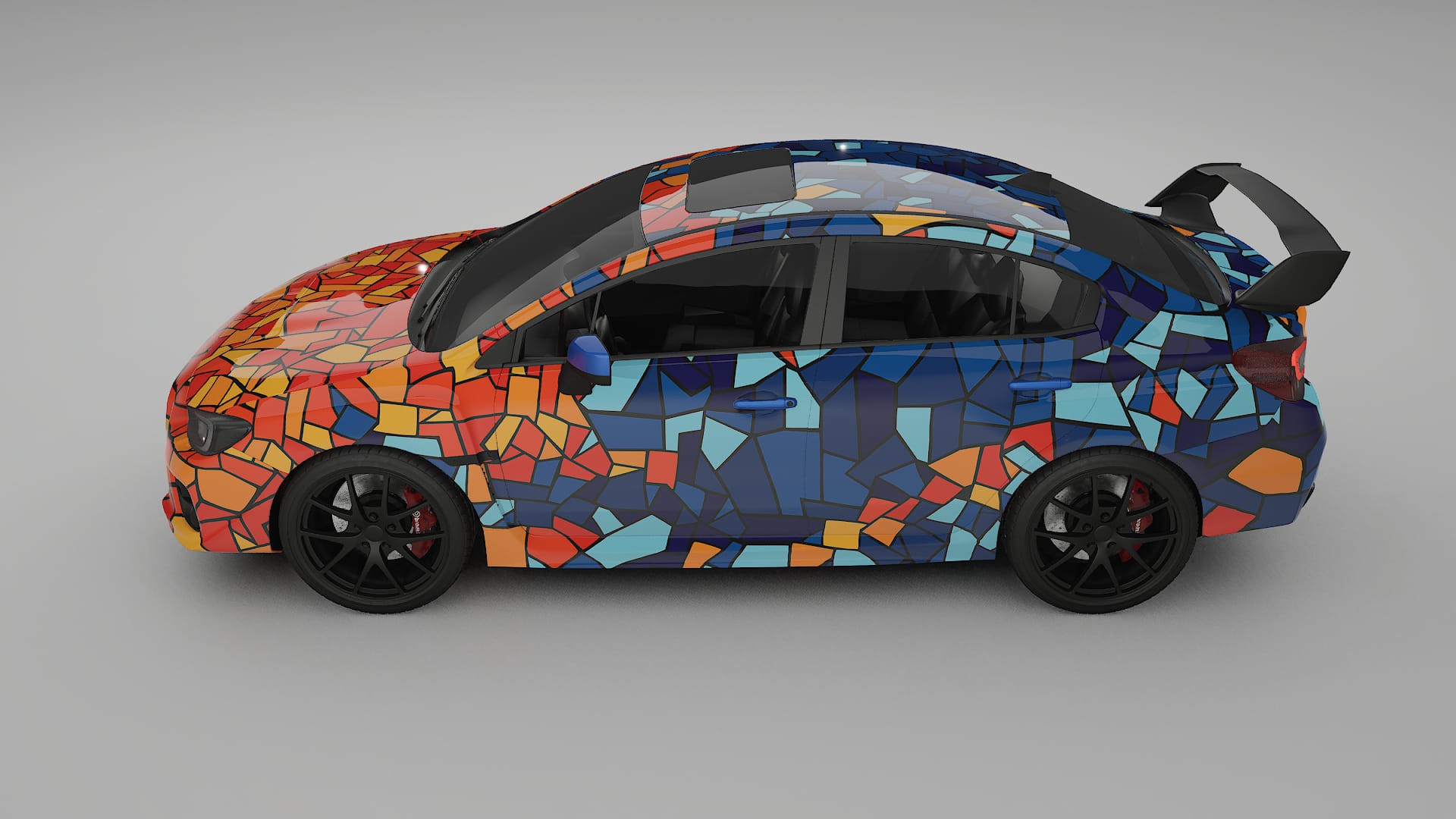 Subaru Impreza WRX Sti VA prefacelift pre-LCI BARCELONA – Suunniteltu Wrap PPF -sarja tulostettavasta polyuretaanikalvosta