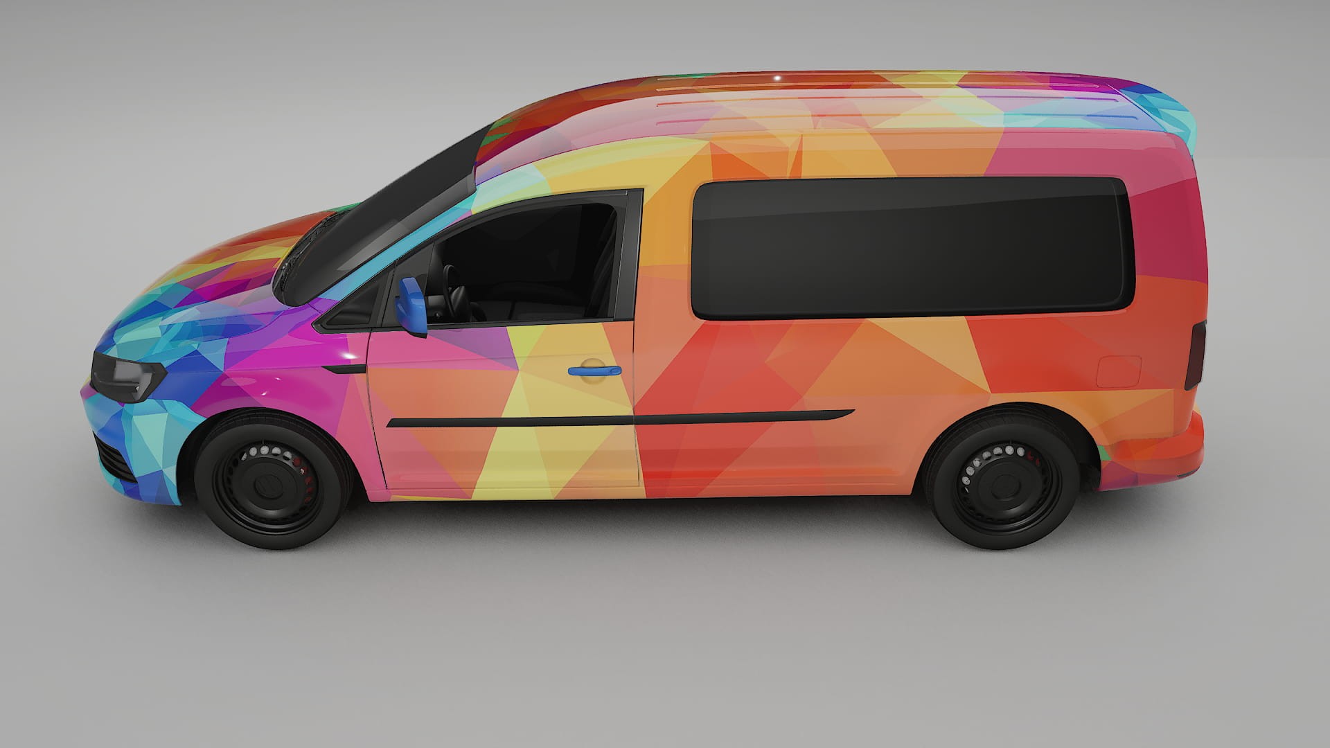 VW Caddy Maxi SB VECTOR VIBE – Suunniteltu Wrap PPF -sarja tulostettavasta polyuretaanikalvosta