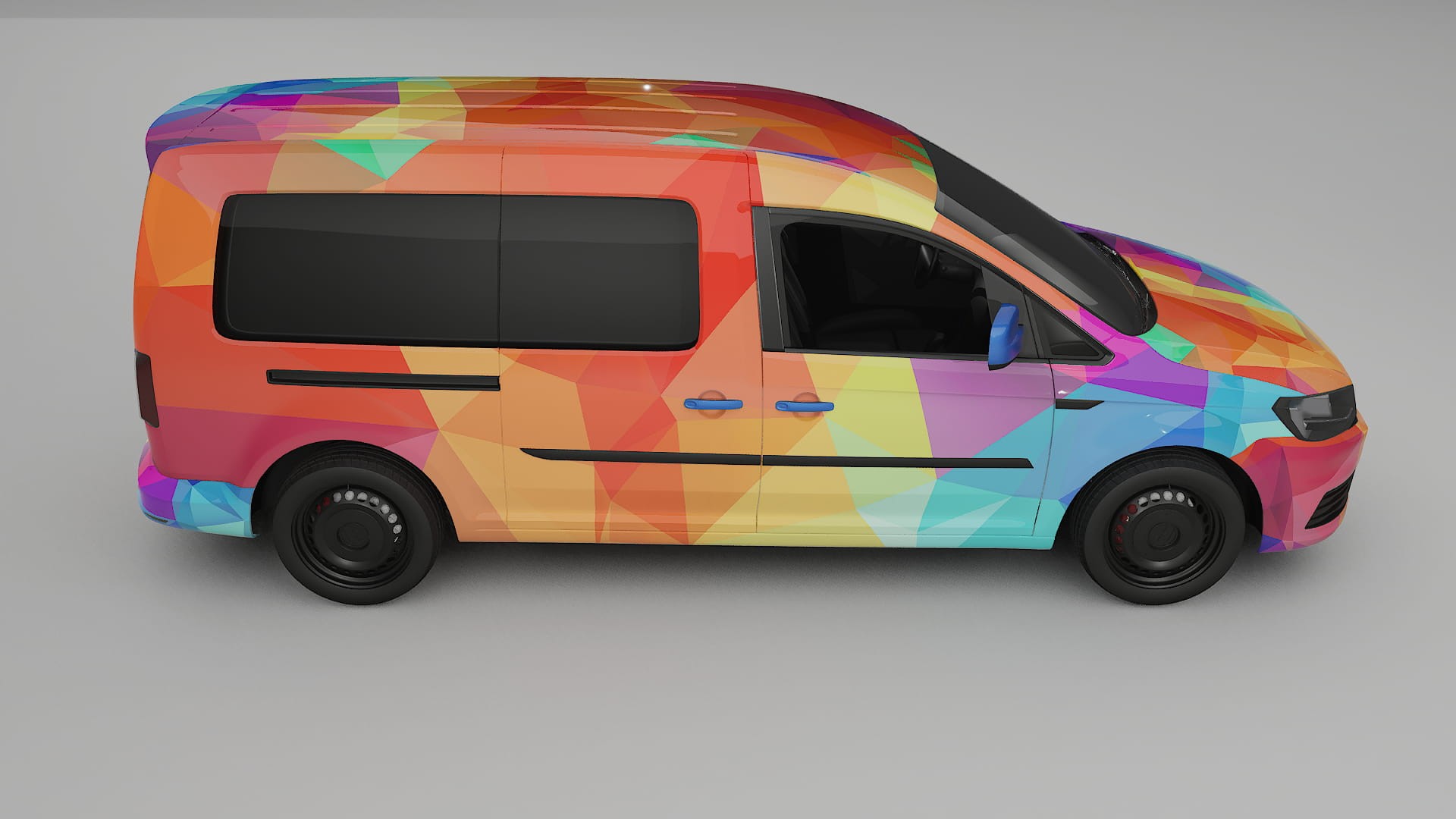 VW Caddy Maxi SB VECTOR VIBE – Suunniteltu Wrap PPF -sarja tulostettavasta polyuretaanikalvosta