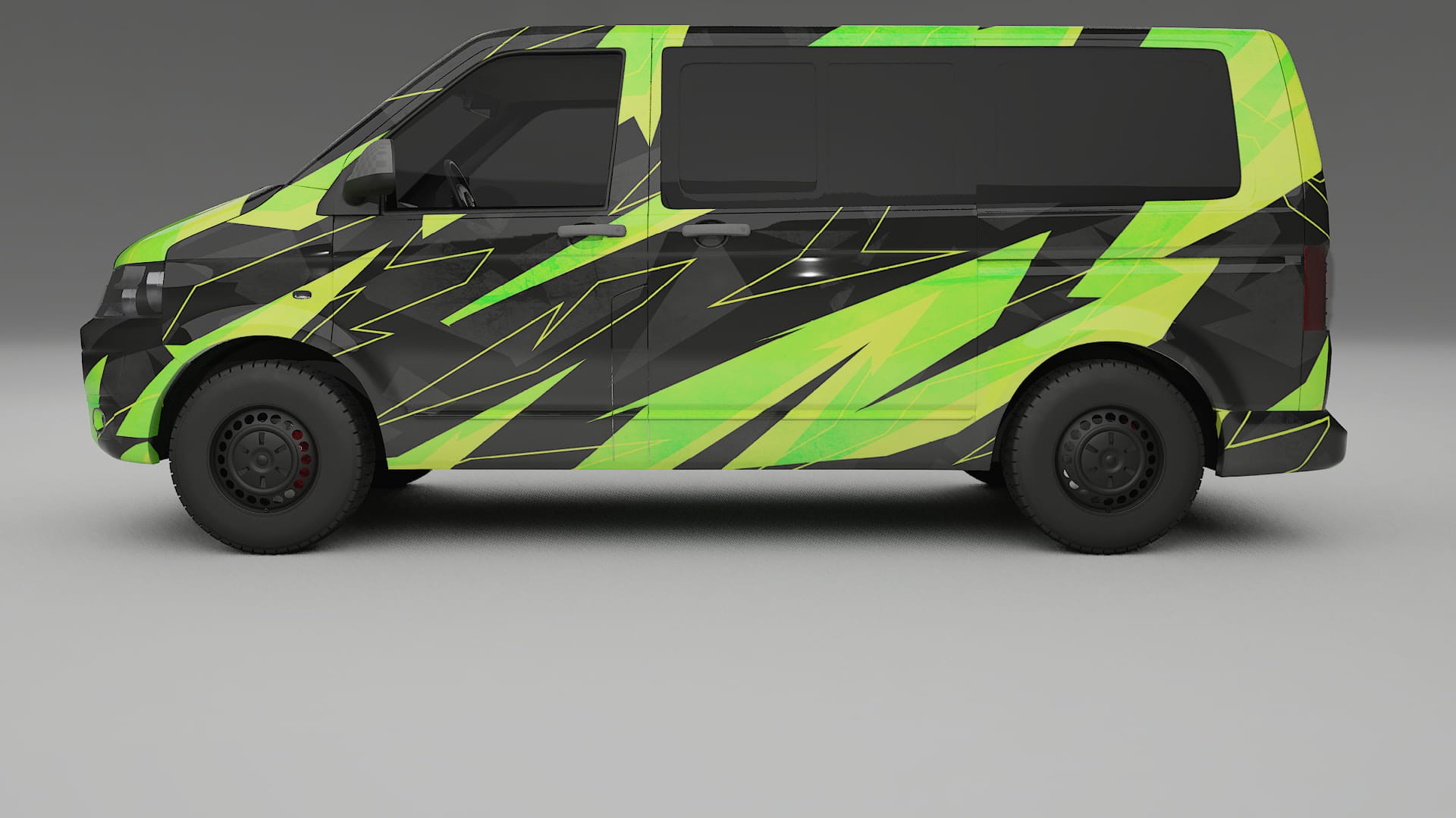 VW Transporter T5 Caravelle NINJA TURTLES – Suunniteltu Wrap PPF -sarja tulostettavasta polyuretaanikalvosta